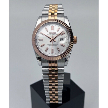 Custom Seiko Mod • 2-Tone Silver Rose Gold DateJust • 31mm
